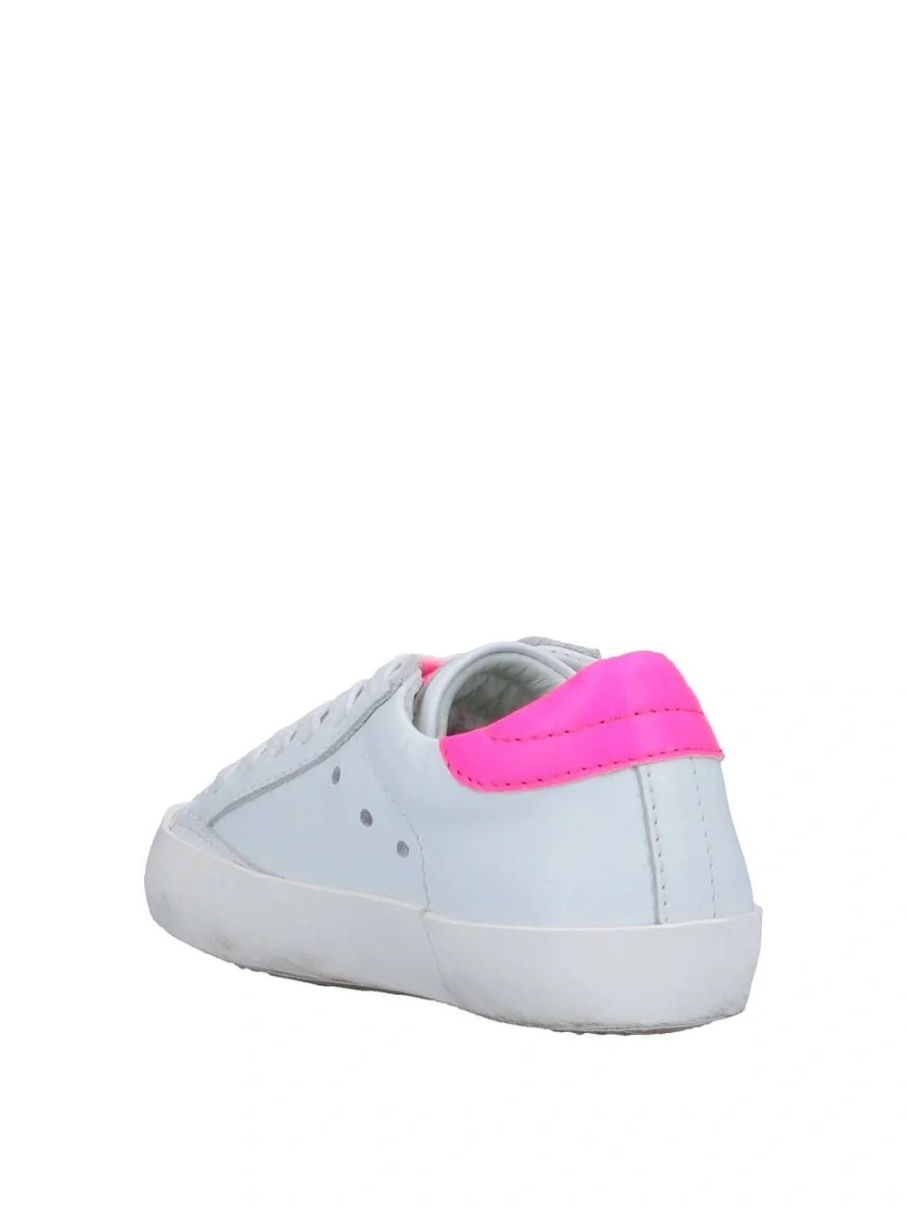 Philippe Model Kids White Sneakers with Hot Pink Accents
